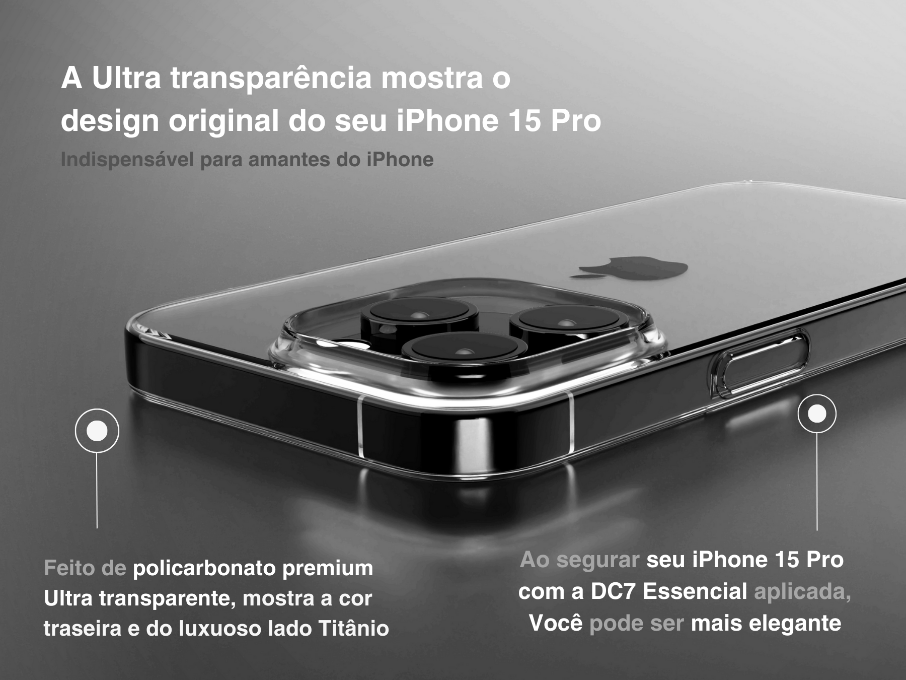 Capa Transparente Rígida para iPhone 15 Pro Max - Esquire Tech Store